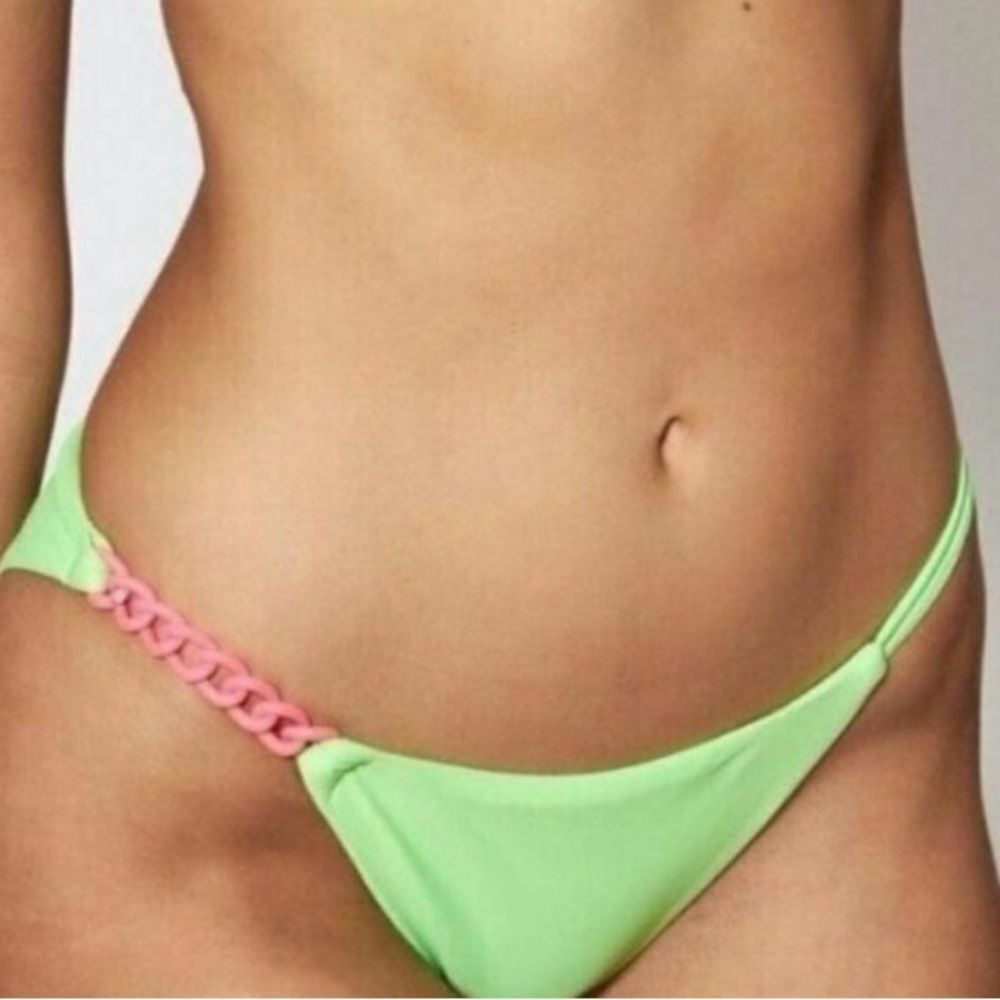 NWT Red Carter Lime Green Bikini Bottom with Chain